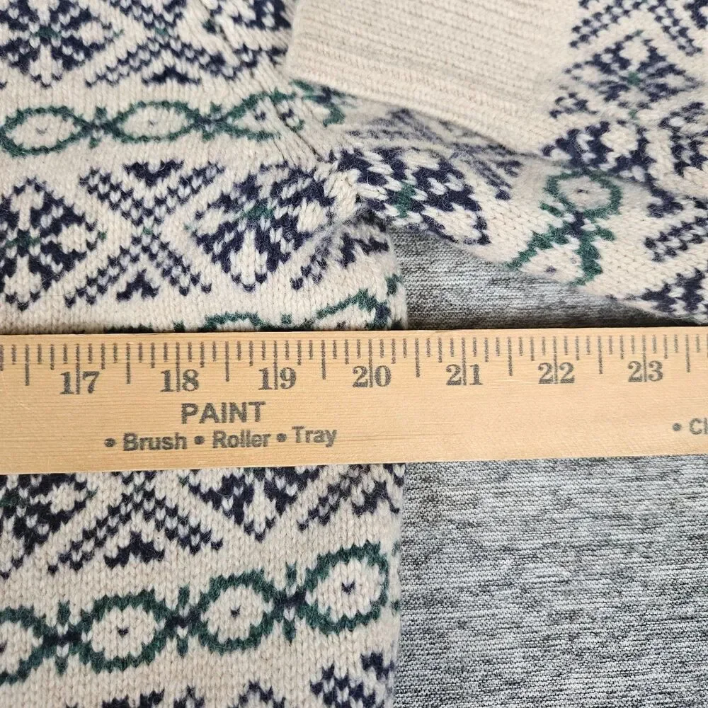 J Crew Fair Isle Sweater Mens Medium Lambswool Blend Multicolor Crewneck Nordic